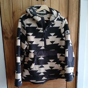 The North Face Black and Cream Hoodie